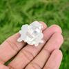 925 Sterling Silver Rainbow Moonstone Gemstone New Solitaire Flower Ring Jewelry