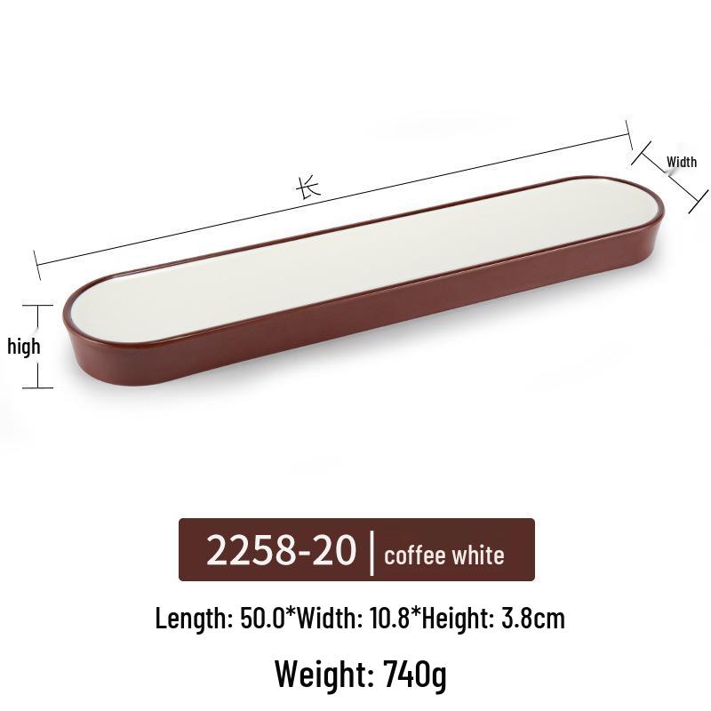 Melamine Rectangular Plate for BBQ & Side Dishes - Imitation Porcelain Tableware