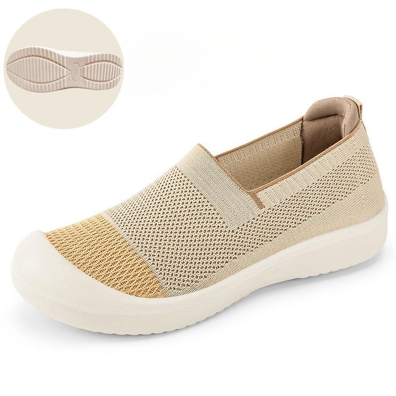 Women's Casual Shoes 2025 Summer New Fly Weave Breathable Mesh Flats Lightweight Comfortable Slip On Vulcanized Shoes