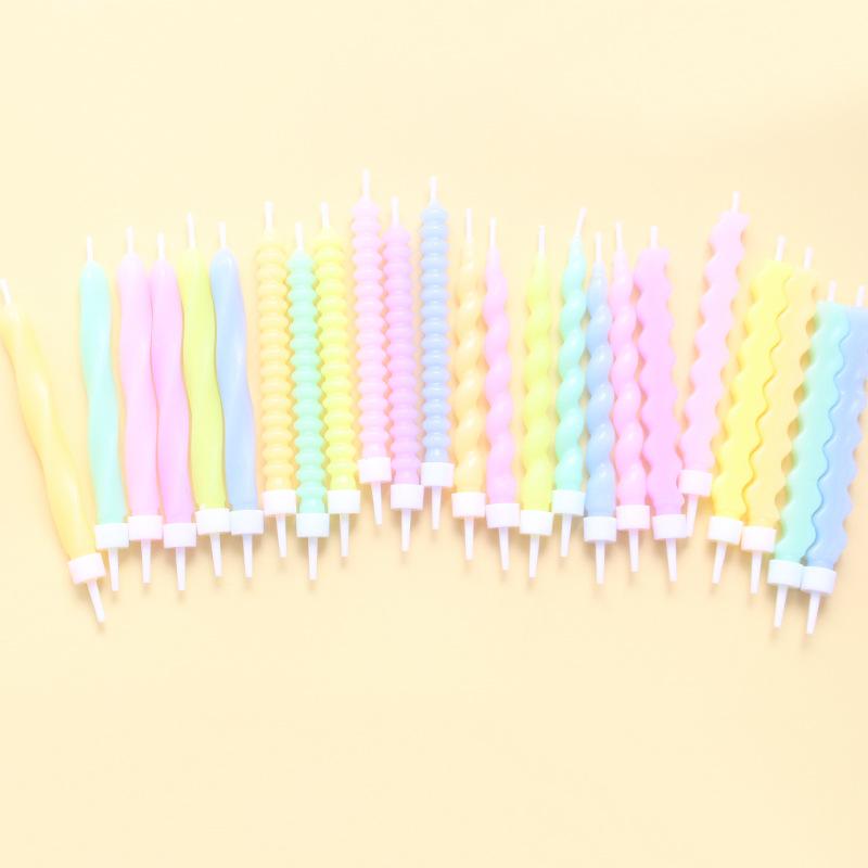 Colorful Birthday Candles Creative Romantic Party Spiral 6-piece Suction Card for Baking Decoration