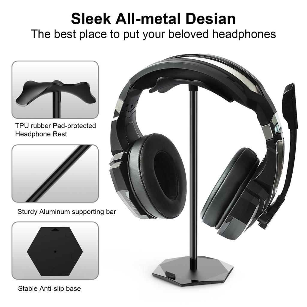Yousheng Gaming Headset Stand Rack Desktop Organizer with Anti-slip Base Arched Design High Stability Universal Headphone Display Bracket