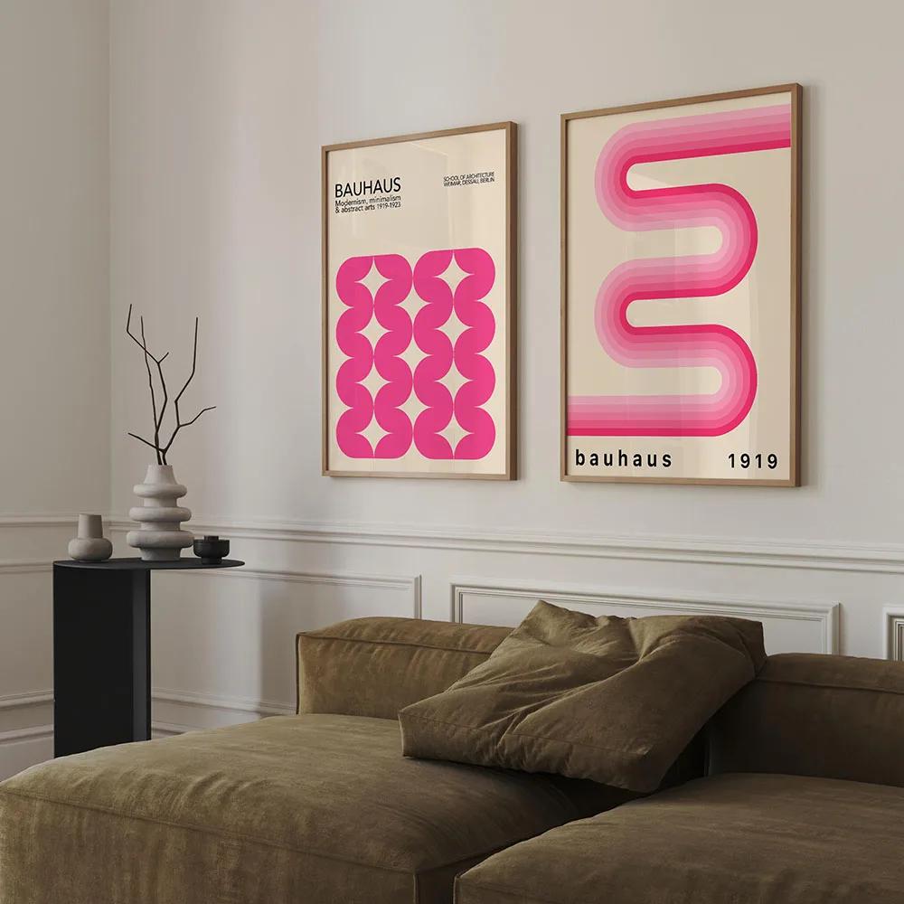 Modernist Bauhaus Geometric Canvas Poster Living Room Wall Art Retro Prints Mid Century Home Decorative Wall Art Painting
