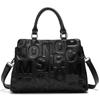 New Women's Handbag Fashionable Letter Embossed High End Cowhide Crossbody Shoulder Bag
