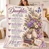 Personalized To My Daughter Blanket from Mom, Inspirational Daughter Gift, Mother Daughter Fleece Throw, Birthday Gift for Daughter