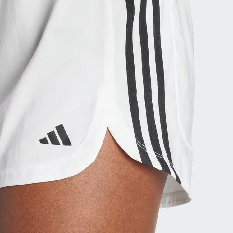 adidas Pacer Training 3-Stripes Woven High-Rise Shorts Women Shorts White IS2171