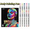 Colorful Fluorescent Highlighters Quick Drying Body Painting Pen  Holiday Party