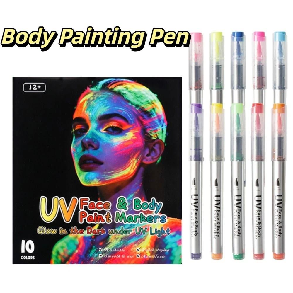 Colorful Fluorescent Highlighters Quick Drying Body Painting Pen  Holiday Party