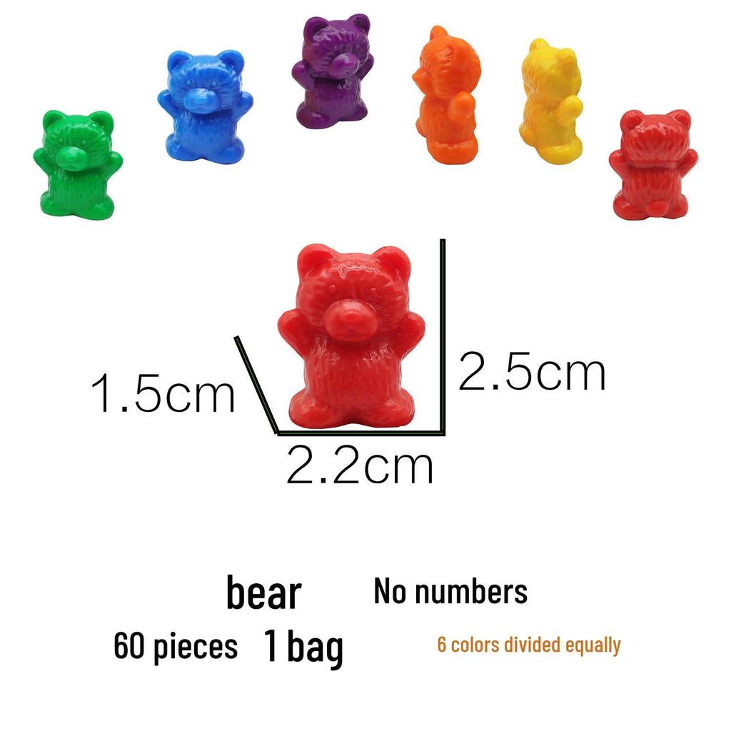 Rainbow Counting Bear Weights - Small, Medium, Large Bears Montessori Teaching Aids