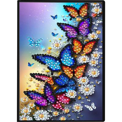 DIY 5D Rhinestone Art Painting Notebook Kit Diamond Art Sets Crystal Notepad Sketchbook Single-Sided Drill Holiday Birthday Gift