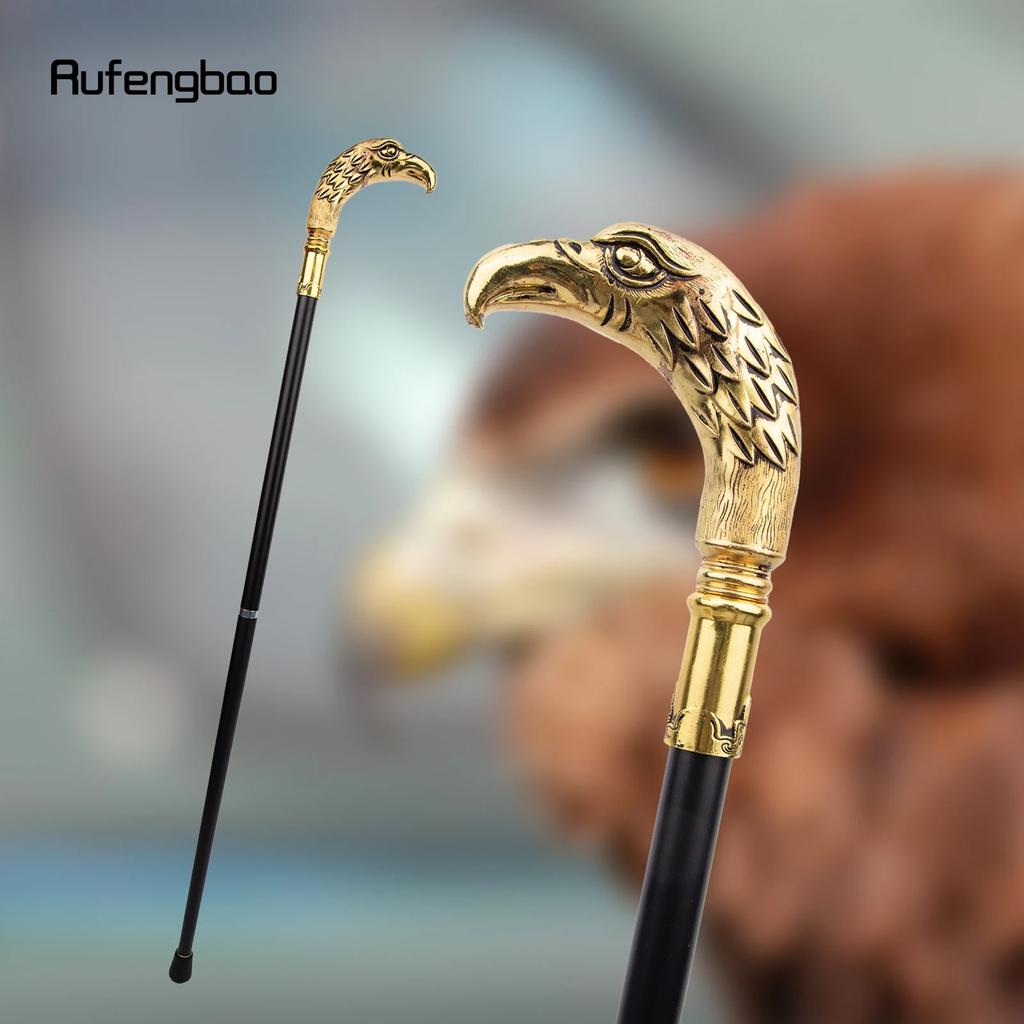 Golden Long Head Eagle Luxury Walking Stick Party Fashion Elegant Walking Stick Decorative Cospaly Cane Knob Crosier 90cm