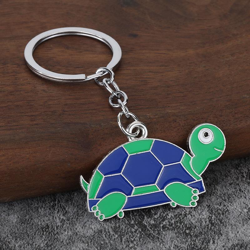 Cute Cartoon Turtle Enamel Keychains Bright Color Design Sturdy Metal Ring For Bag Decor Key Storage Gifts For Turtle Fans
