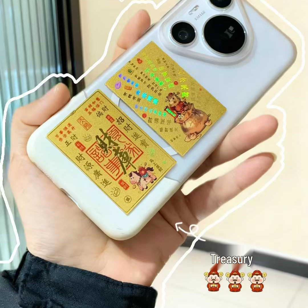 Popular Creative 999 Pure Gold God of Wealth Phone Sticker - Smooth Sailing Business Gift