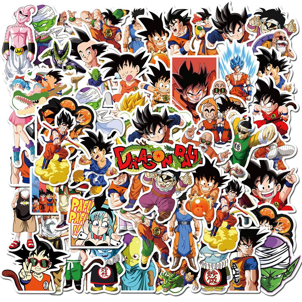 50/100pcs Japanese Anime Dragon Ball Stickers Cool Cartoon Son Goku Decals Laptop Phone Luggage Classic Manga Sticker Decoration
