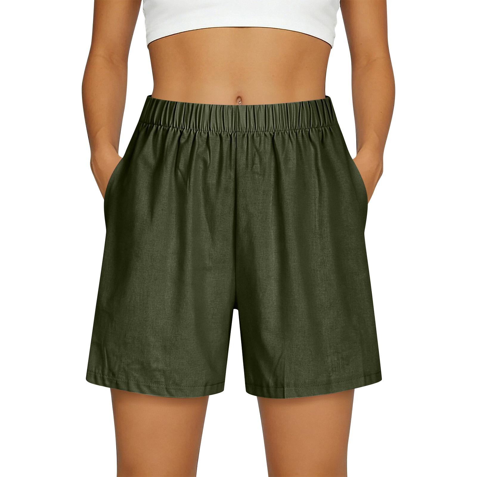 

Women s Shorts With Pockets, Casual Shorts XXL зелений