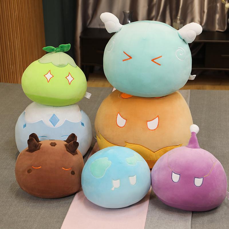 30/40/50CM Kawaii Plush Genshin Impact Pillow Cute Slime Elemental Peluche Toys Stuffed Soft Game Dolls Cushion Kids Gifts