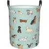 Puppy Dog Cute Animals Round Laundry Hamper Storage Basket Toys Clothes Organizer Bin For Home Bathroom Bedroom Dorm