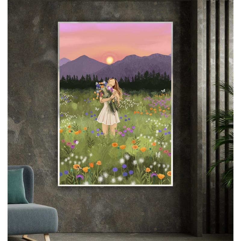 Bohemian Style Moon Jungle Fairy Female Art Dance Yoga Spirit Illustration Poster Canvas Paintings Wall Art Pictures Home Decor