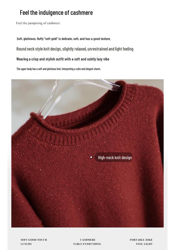 Women's Soft Cashmere Knit Slimming Pullover Sweater - Autumn/Winter New Style