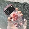 Ice crystal-colored roses For iPhone 17 16 15 14 Pro 13 Plus 12 mini 11 Pro Max XR X S 7 8 Elliptical Tempered Glass Phone Case