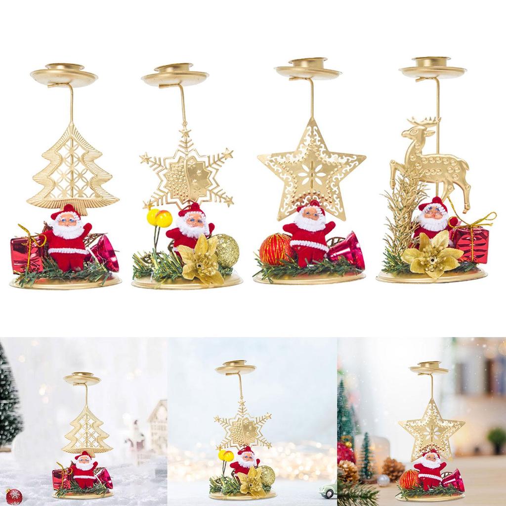 2025 Christmas Candle Holder Pillar Candle Holder Party Decor Decorative Festival Dining Room Candles Stand Table Decoration