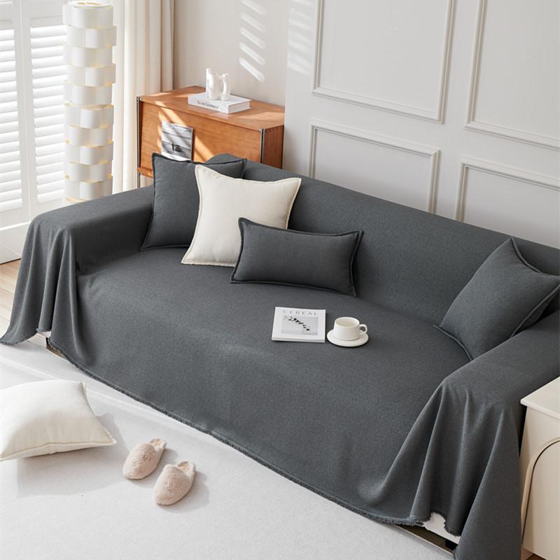 1pcs Solid color Sofa Cover Simple Anti-cat Scratch Solid Color Cushion Home Living Room Seat Dustproof Blanket