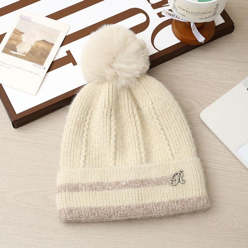 

Модная вязаная теплая шапка Зимняя женская флисовая шапка с ушками Шерстяная шапка Шапка для занятий спортом на открытом воздухе one size