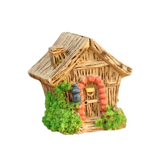 Mini Cartoon House Figurine Miniature Road Sign Chair Stone Letter Box Mushroom Statue House Micro Landscape Fairy Garden Decoration