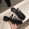 Fashion Summer Hollow Out Wedges Heel Women Mules Slippers Fashion Light Dress Slides Ladies Outdoor Street Style Sandalias