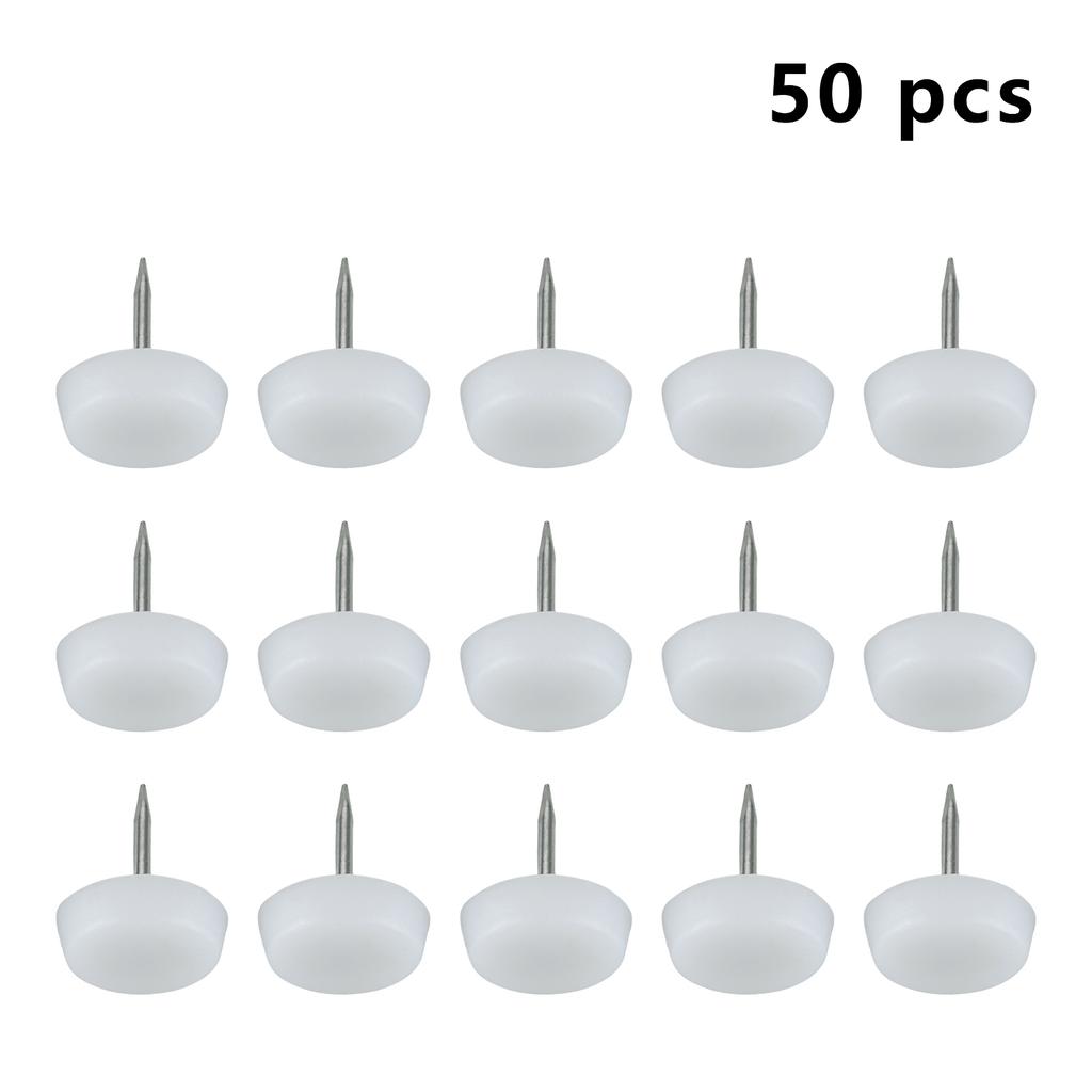 50Pcs 14/18/20mm Table Chair Leg Slider Glide Pads Nail-On Feet Pads Anti Slip Furniture Foot Mats Wooden Chair Legs Protector