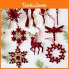 Christmas Deer Hanging Ornament With Velvet Embellishments For Holiday Decor