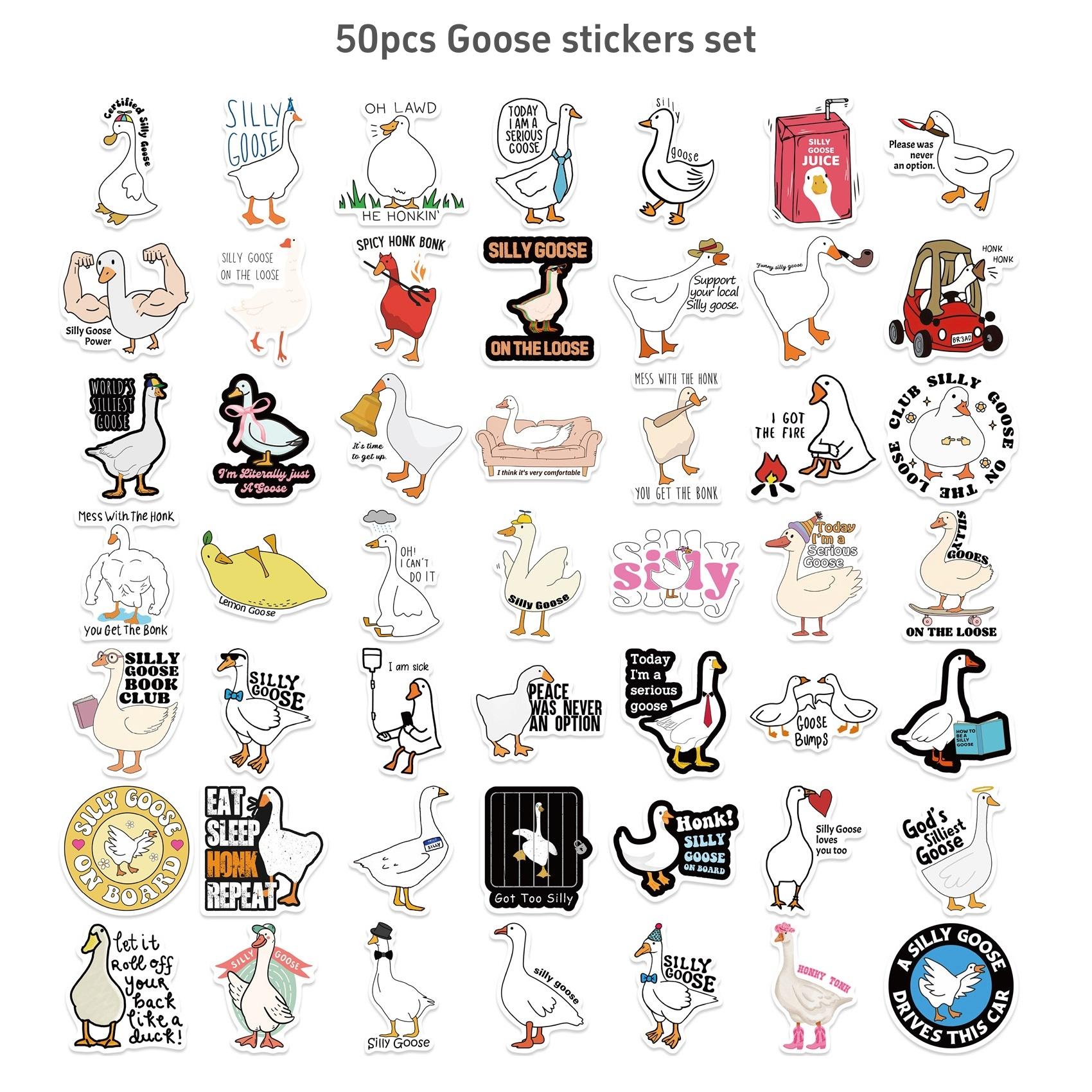 

50 шт. забавных наклеек «Глупый гусь», водонепроницаемые декоративные наклейки, идеально подходят для ноутбуков, бутылок с водой, телефонов