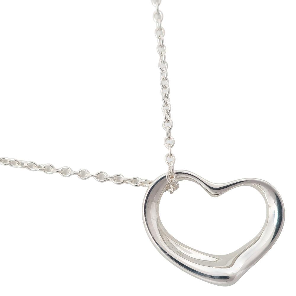 TIFFANY&Co. Open heart Necklace Elsa Peretti Silver925 heart 1.9g Women Used