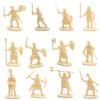 50 PCS Medieval Soldiers Model 1:72 Scale Blue Gold Gray Yellow Multiple Postures Miniature DIY War Scene Role-Playing Props ZYF