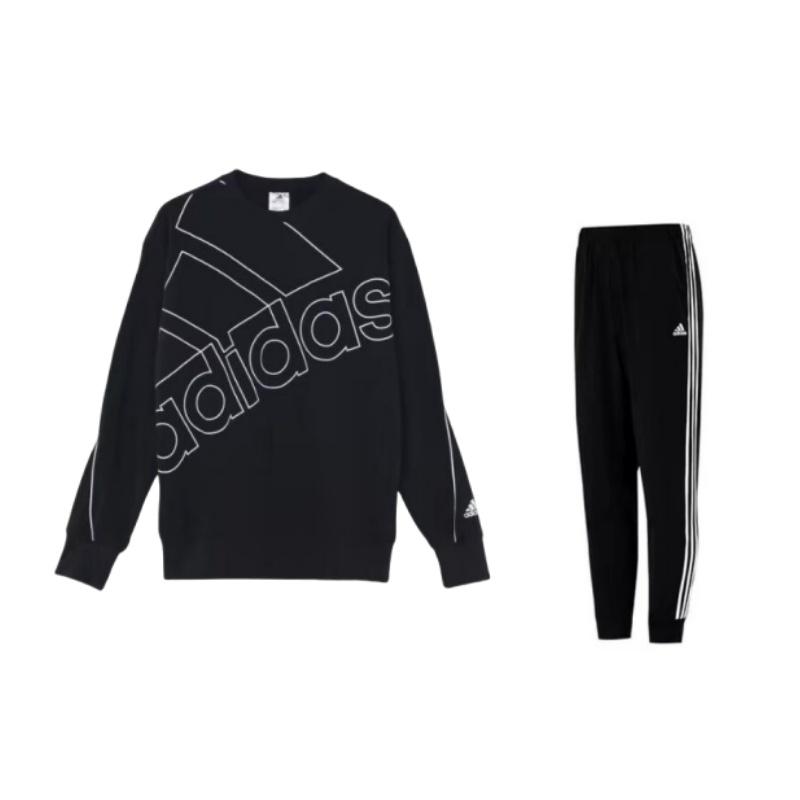 

Adidas Round Neck Printed Long Sleeve Top And Elastic Pants Sweatshirt Set Men Sweatshirt Set Black GK9374+H46105_20240822174540