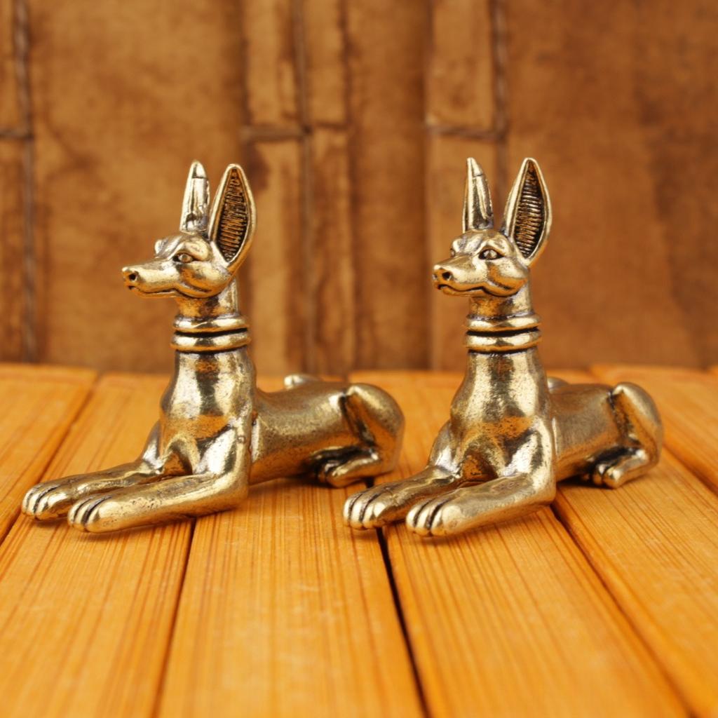Mini Brass Puppy Statue Cute Dog Metal Sculpture Wolfdog Poodle Hound Pet Figurine Home Decoration Desktop Cabinet Ornaments