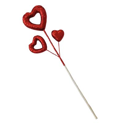 Artificial Red&Pink Heart Berry Stems, Handcrafted DIY Floral Picks, Valentine'S Day,Vase, Tabletop,Home,Party Decorations