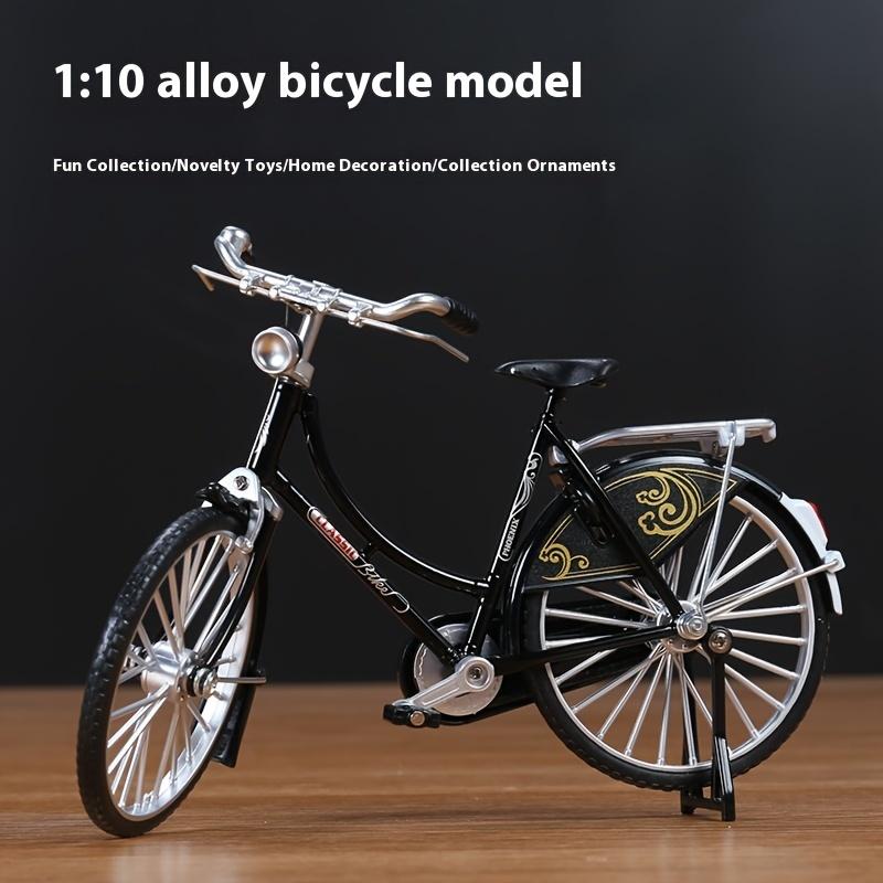 1pc 1:10 Scale Vintage Red Alloy Bicycle Model, Collectible Metal Bike Replica with Movable Chain, Home Decor Ornament for Birthday, Graduation