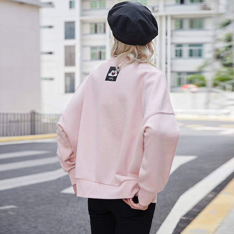 Li-Ning Женский свободный пуловер с капюшоном совместного бренда X Disney, розовый AWDQC28-3