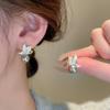 Silver Needle High-end Flower Tassel Pearl Stud Earrings French New Fashion Versatile Earrings Light Luxury High-end Earrings