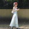 Blue French Floral Suspender Dress Women's Clothing Summer New Small Seaside Vacation Dress