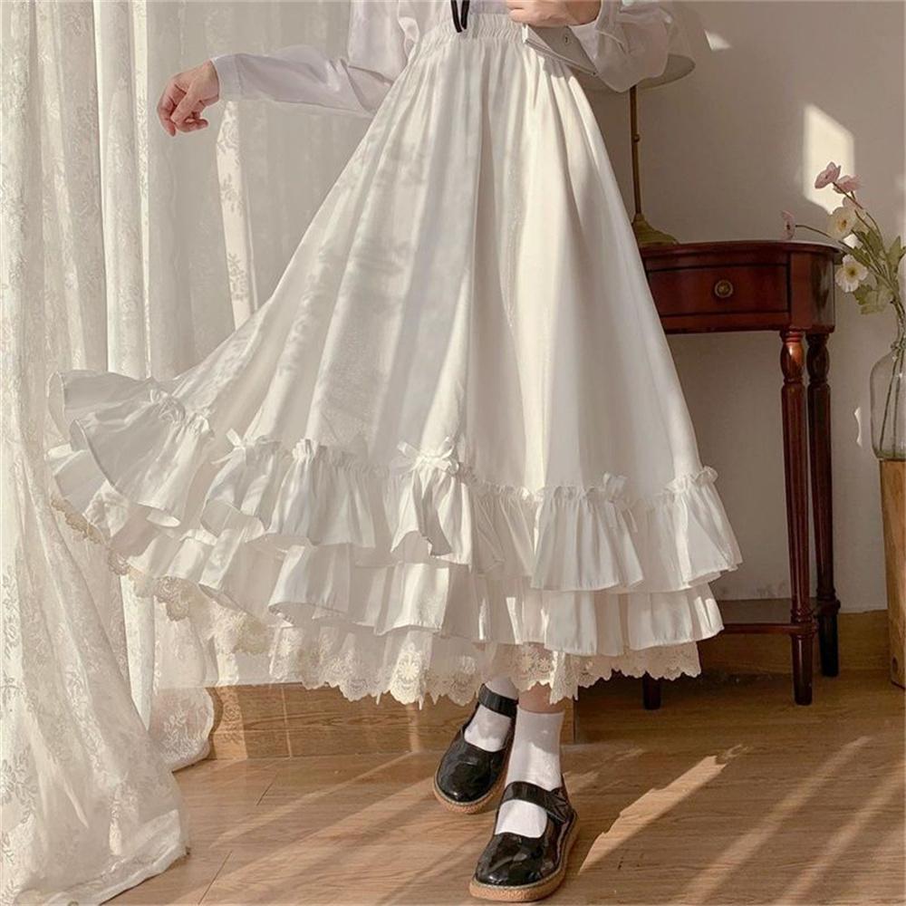 Brown Ruffled High Waisted Long Victorian Skirt Steampunk Skirts Womens Party Wear Gothic Vintage Clothes Medieval Costume Sexy