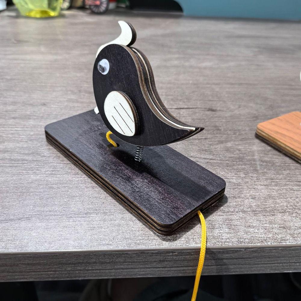 Interesting Wood Craft Woodpecker Doorbell Carved Solid Wood Woodpecker Knocker Woodpecker Shape Handmade Doorbell Kid Toys