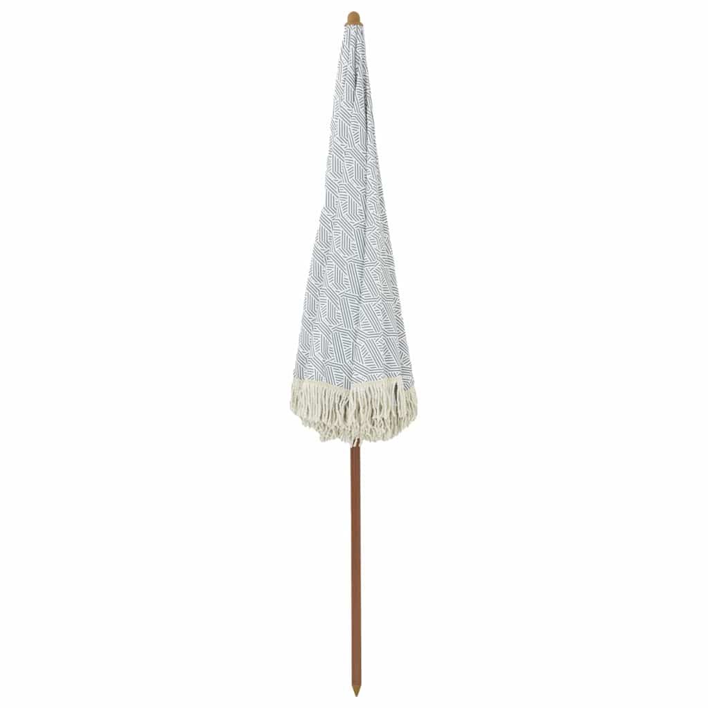 Beach Umbrella Grey and White 205 X 205 X 210 Cm