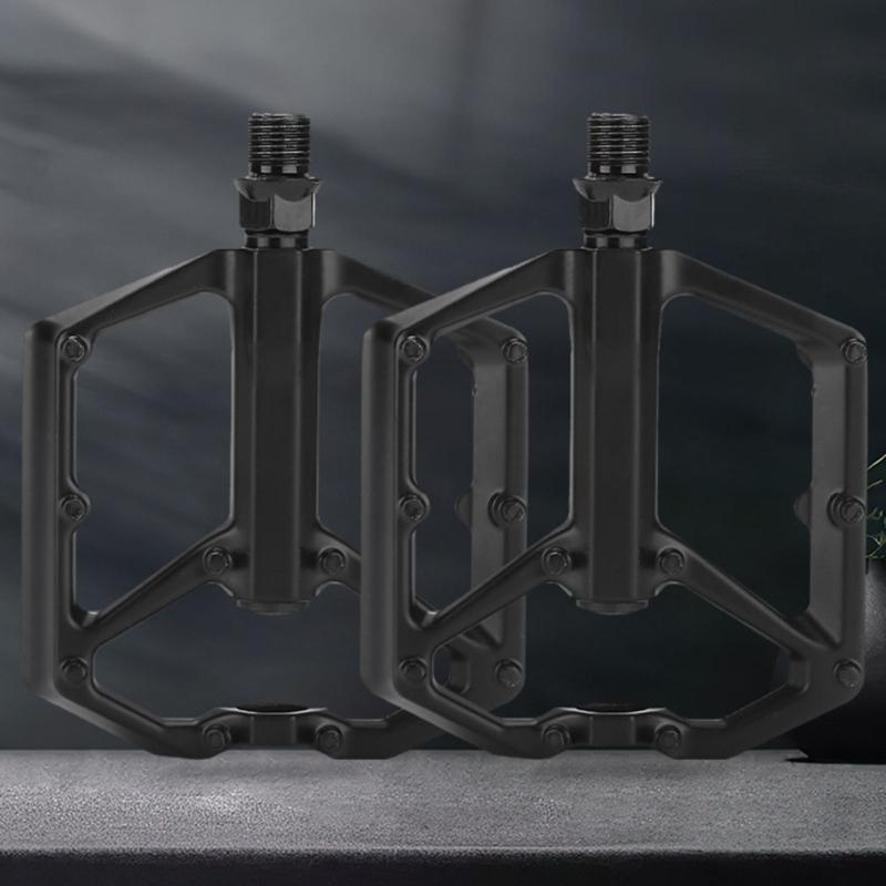 Aluminum Alloy Bicycles Flat Pedals 2 Bearings Bicycles Platform Pedals Replacement Wide Flat Cycling Pedals Enduring