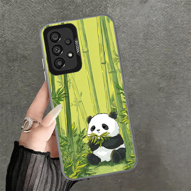 Cute Cartoon Panda Shockproof Phone Case for Samsung A17 A16 A15 A14 A37 A57 A36 A56 A26 A35 A55 A25 A34 A54 A24 A13 A23 A33 A53