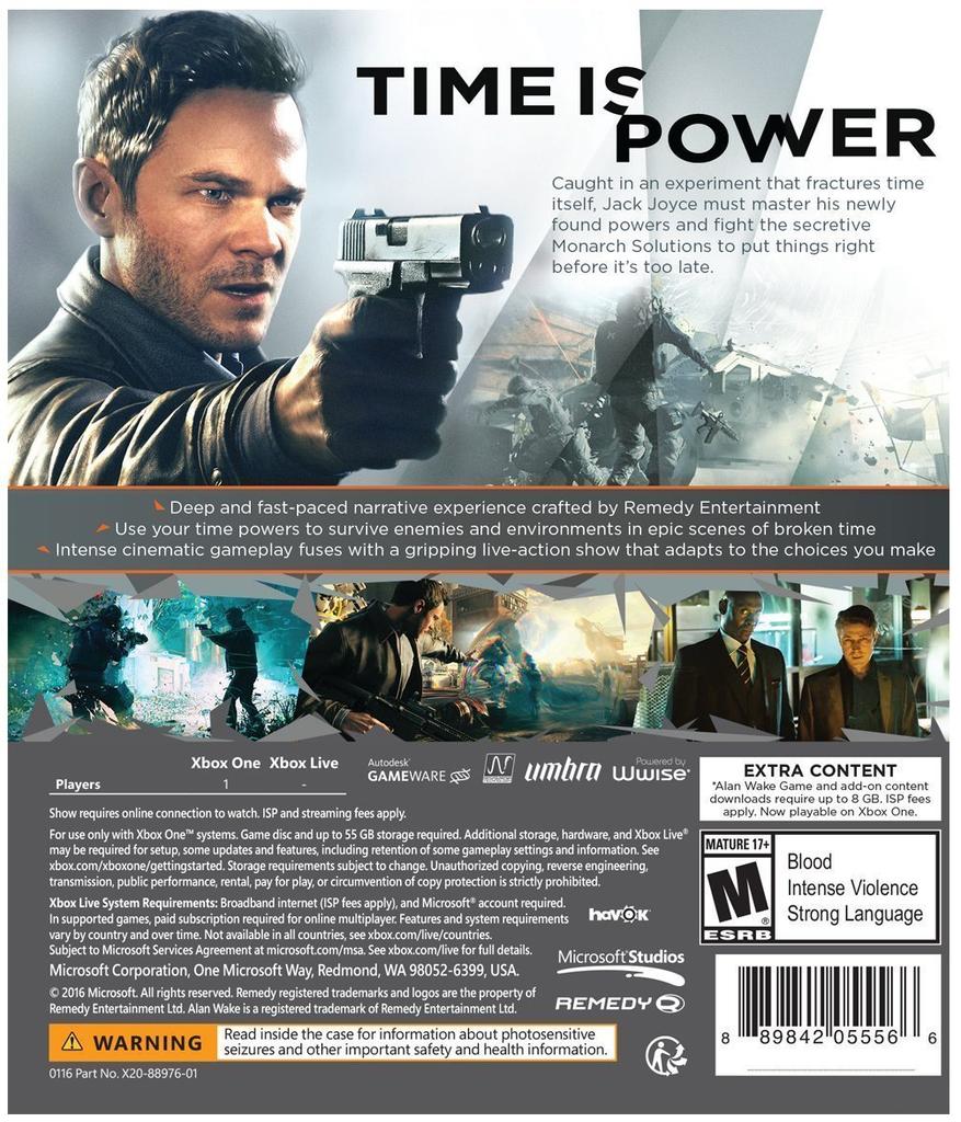 Quantum Break North Xbox One (Import America) -