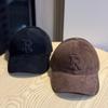 New autumn and winter Korean-style corduroy letter design R Women's fashionable and versatile baseball cap that makes the face look smaller, men's