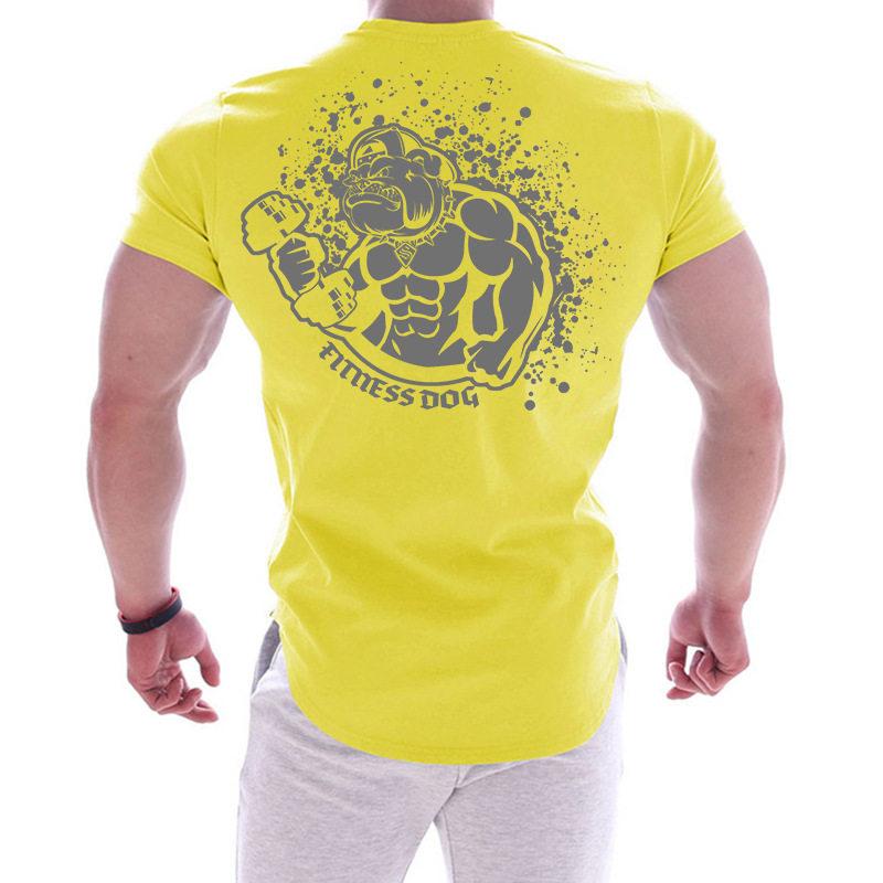 Gym Muscular Mens Fitness Shortsleeved Tightfitting Shirt Breathable Tshirt For Running Exercise Training Casual Top