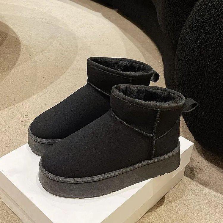 Thick-soled Non-slip Snow Boots, New Winter Warm Bread Shoes, Piled and Thickened Cotton Shoes