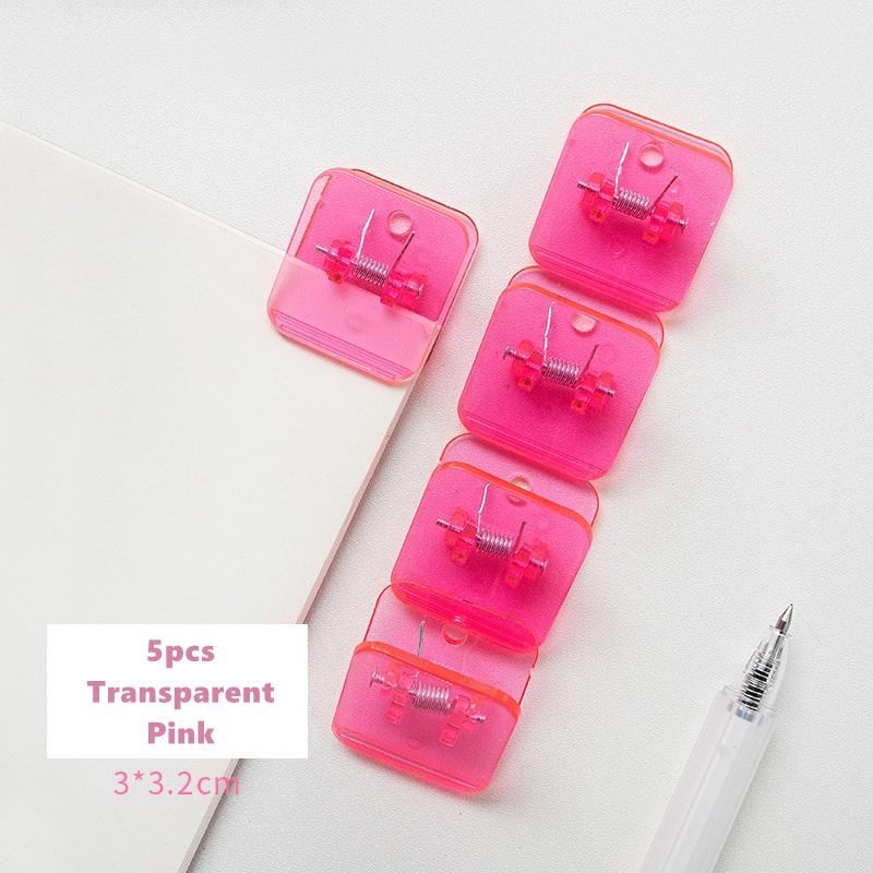 5 ks Candy mini štvorcové klipy Priehľadné a jednofarebné držiaky na papierové klipy Spona na papierové spony pre poznámkový blok Časopis Knihy pre domácnosť